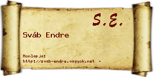 Sváb Endre névjegykártya